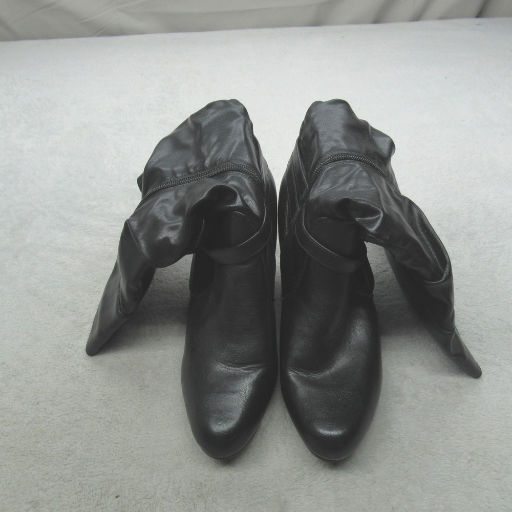 Lifestride‎ Women 9.5W-WC Tall Boots Black Greetings Slouchy Zip Casual Floral